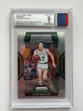 Panini Prizm Dominance John Havlicek Card - Green/White/Red/Blue Patch